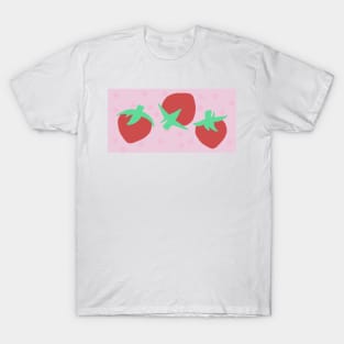 Pink Strawberry with Pink Polka-Dots T-Shirt